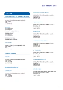 Cuadro Médico AvantSalud Almudena General baleares 2026