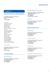 Cuadro Médico AvantSalud Almudena General granada 2026