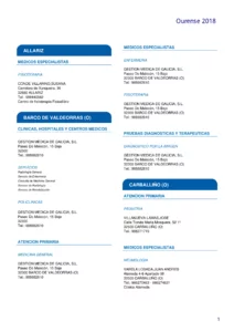 Cuadro Médico AvantSalud Almudena General ourense 2026